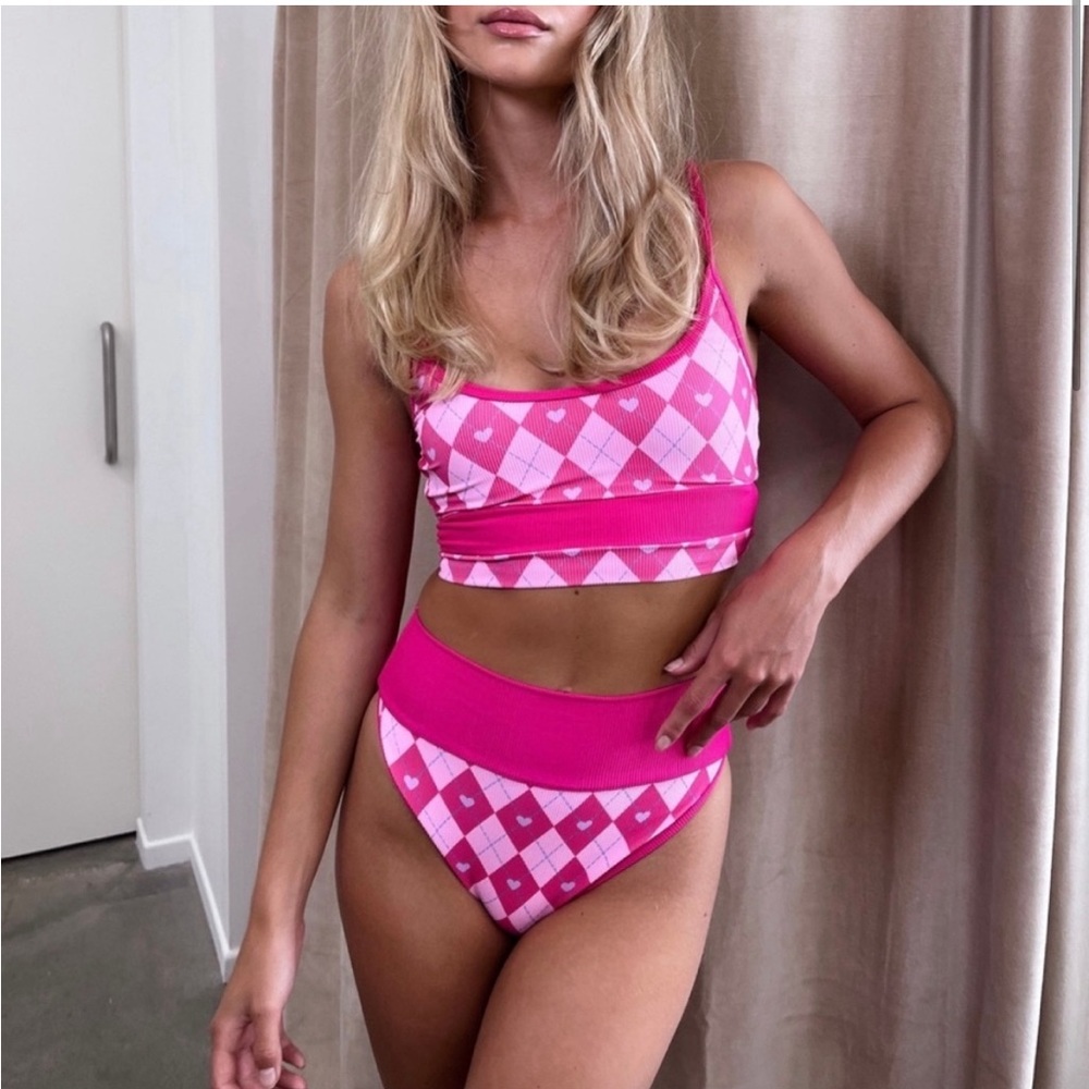 NEW Beach Riot Emmy Bottom - Pink Cross my Heart